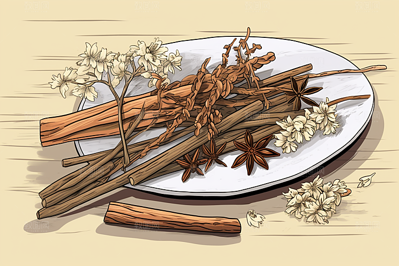 甘草中医手绘插画