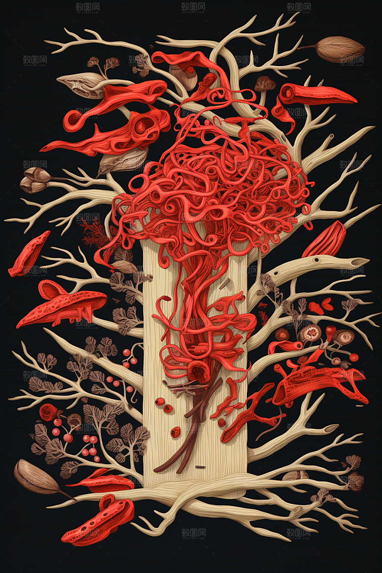 甘草保健中药材插画