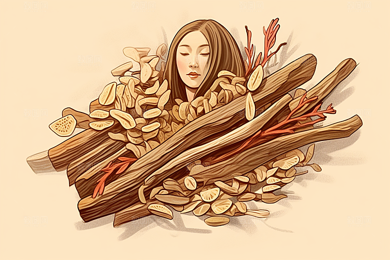 甘草健康中草药插画