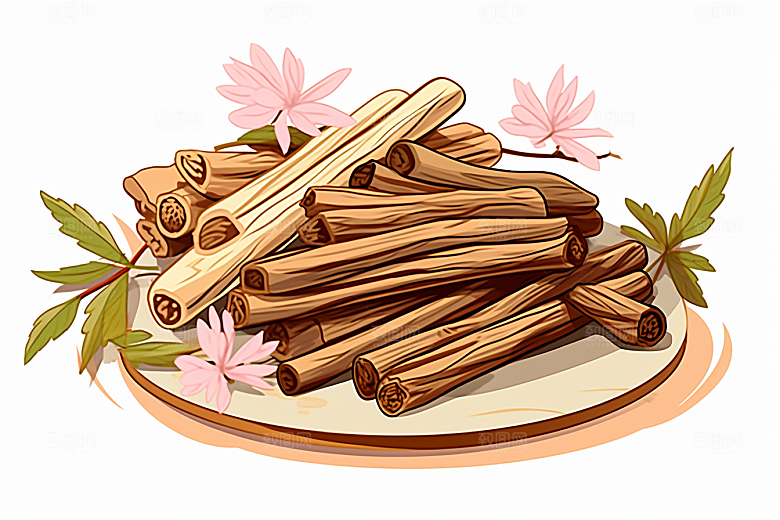 甘草养生医学插画