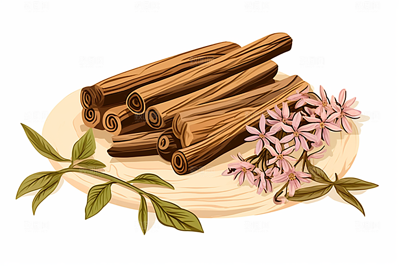 甘草植物医学插画