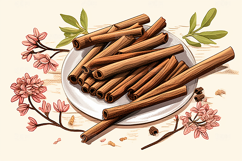 甘草健康中草药插画