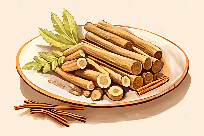甘草药方保健插画