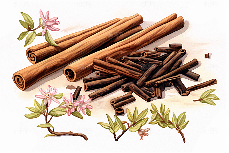 甘草保健中药材插画