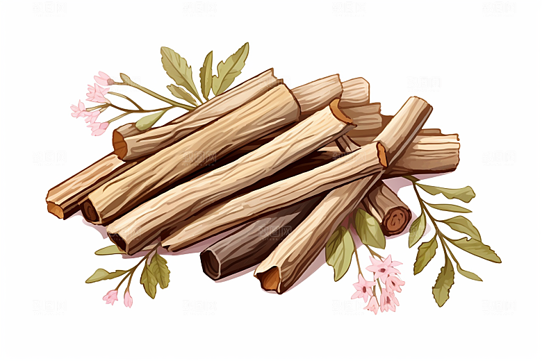 甘草养生中草药插画