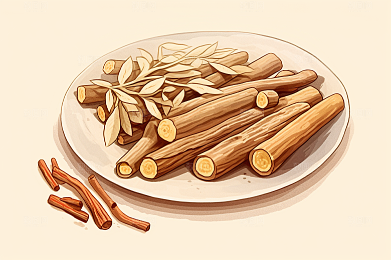 甘草手绘中药材插画