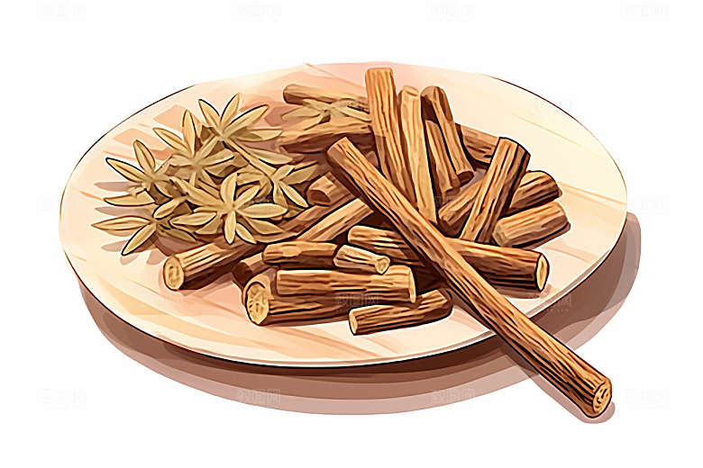 甘草医学保健插画