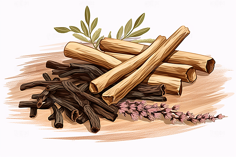 甘草健康中药材插画