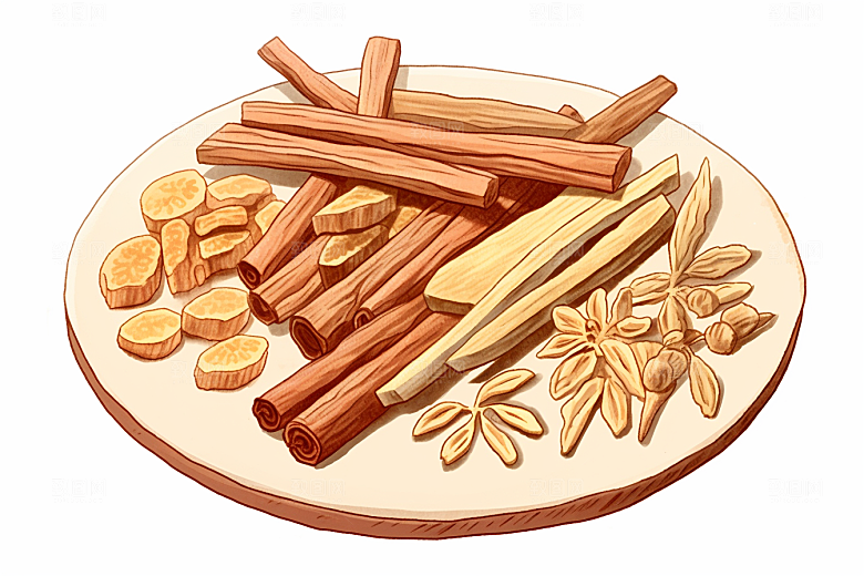 甘草养生药方插画