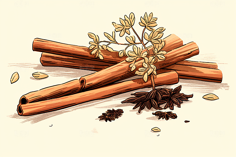 甘草中草药医学插画