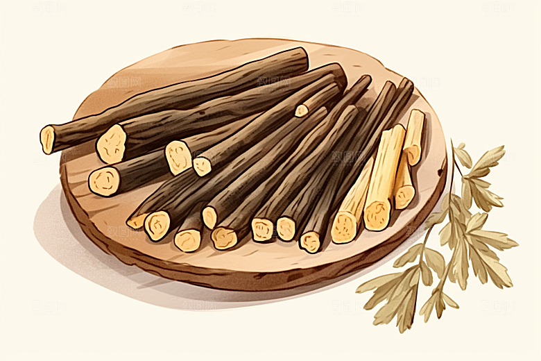 甘草中医植物插画