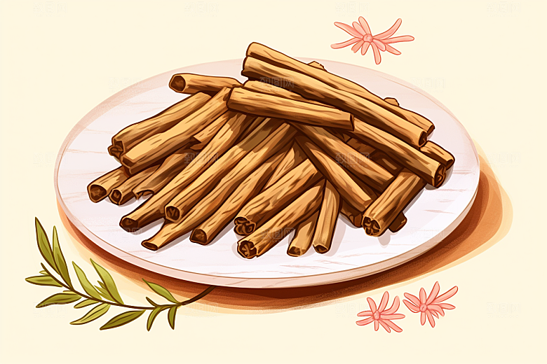 甘草医学中草药插画