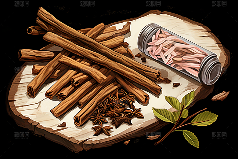 甘草中草药中药材插画