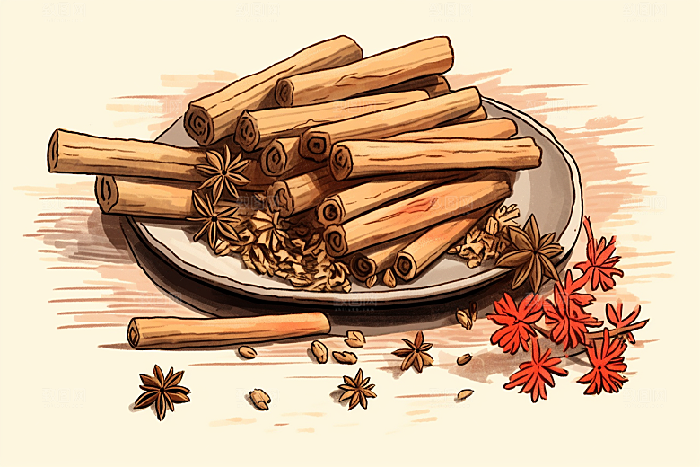 甘草中草药健康插画