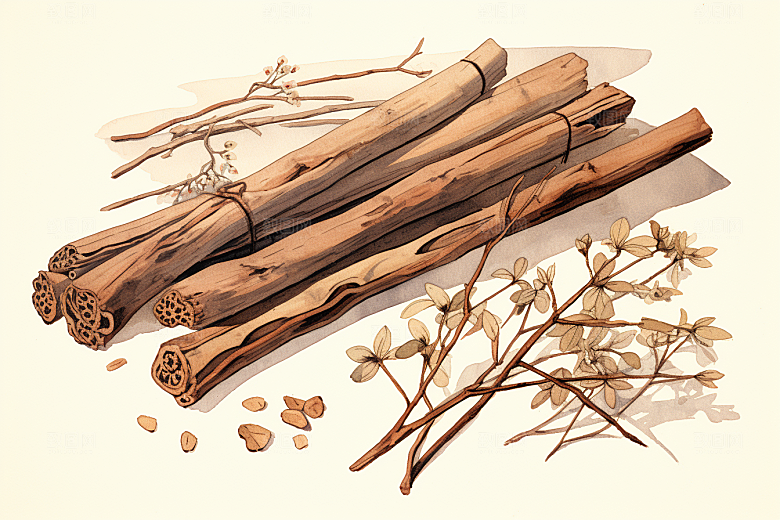 甘草医学药方插画