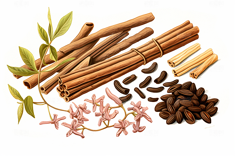 甘草中医植物插画