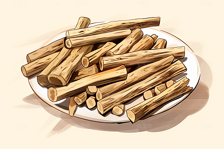 甘草中药材医疗插画