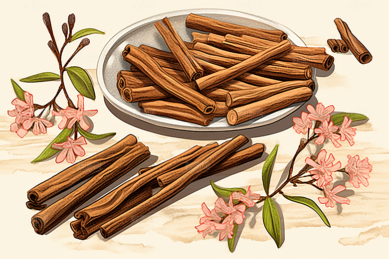 甘草健康手绘插画