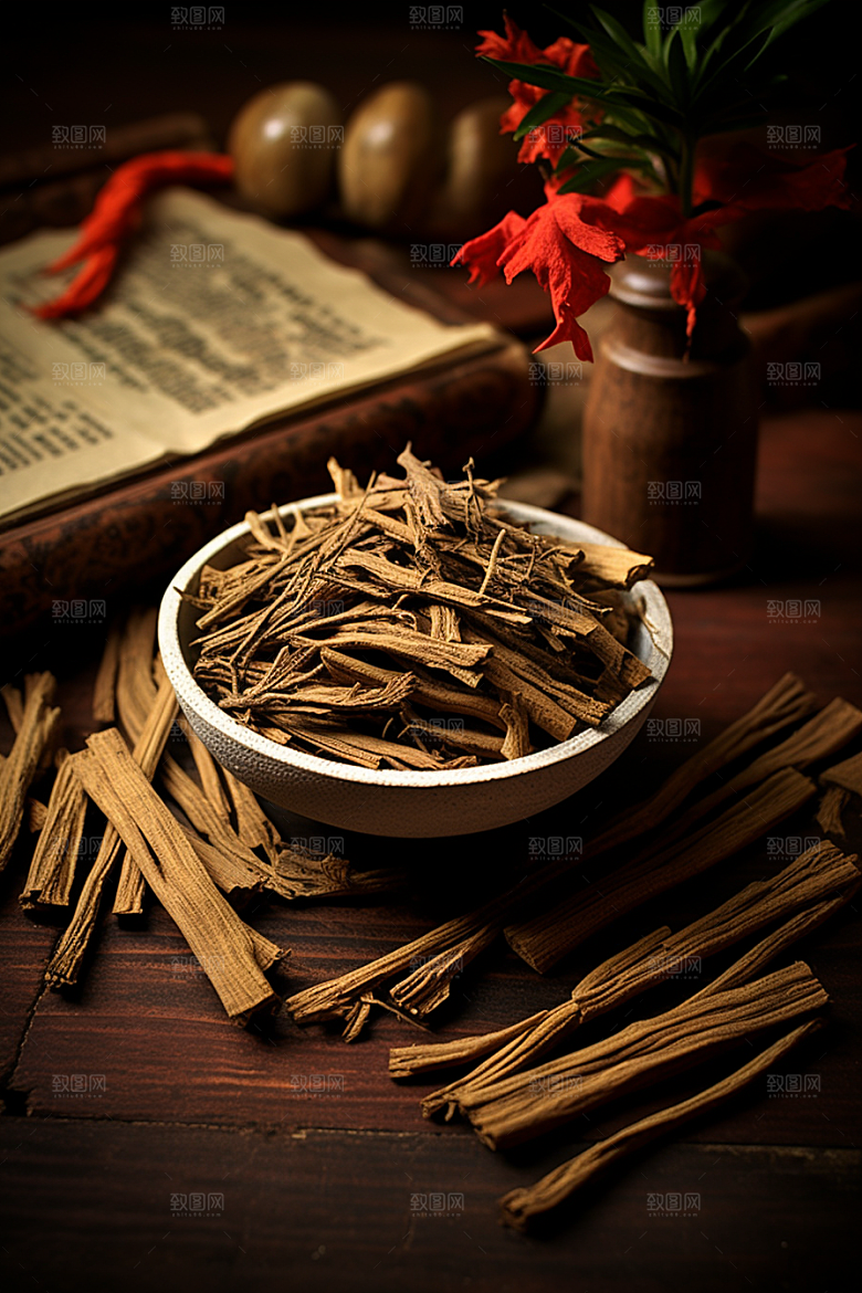 甘草中草药中药材插画