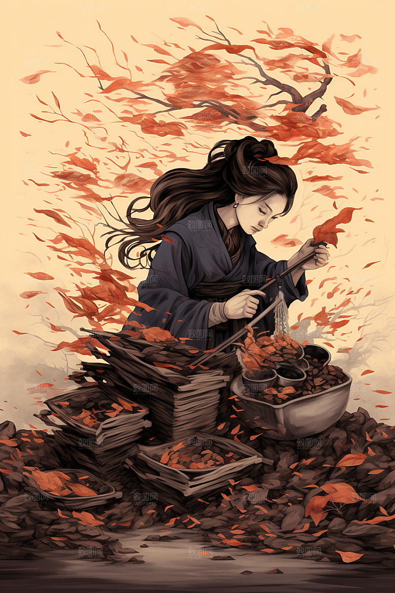 甘草养生中草药插画
