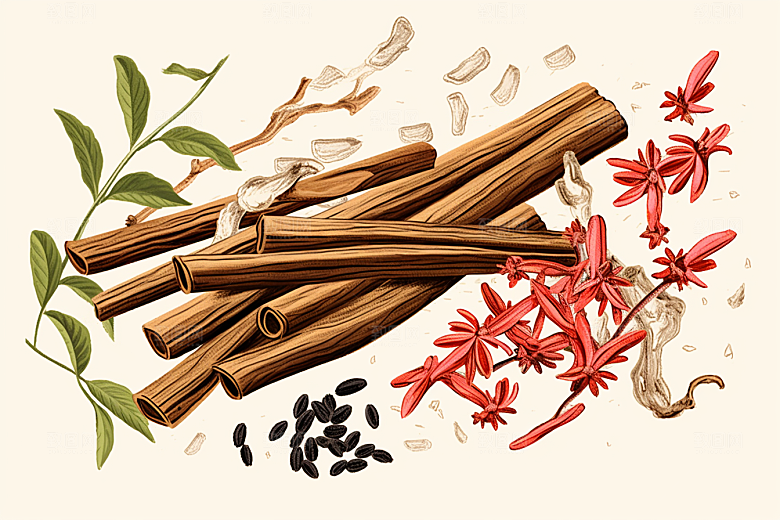 甘草中医医学插画