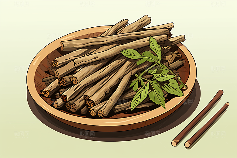 甘草植物中医插画