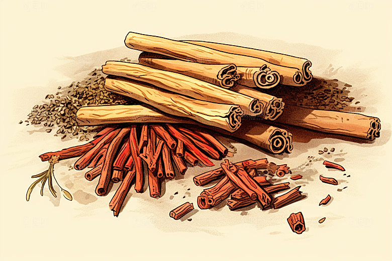 甘草药方中药材插画