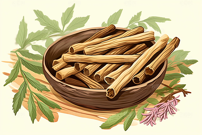 甘草医疗植物插画
