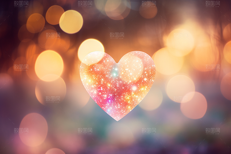 感恩节爱心光晕幸福素材