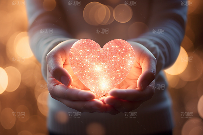 感恩节爱心温暖发光素材