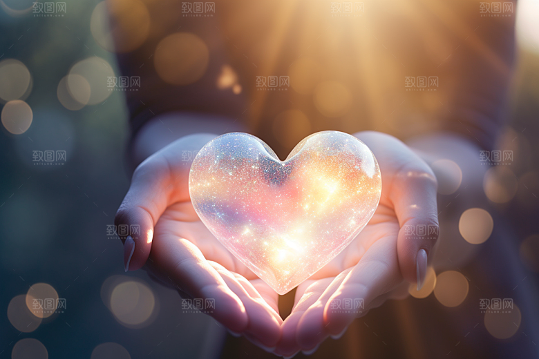 感恩节爱心光晕唯美素材