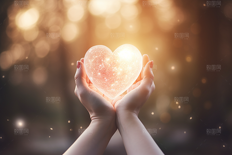 感恩节爱心唯美发光素材