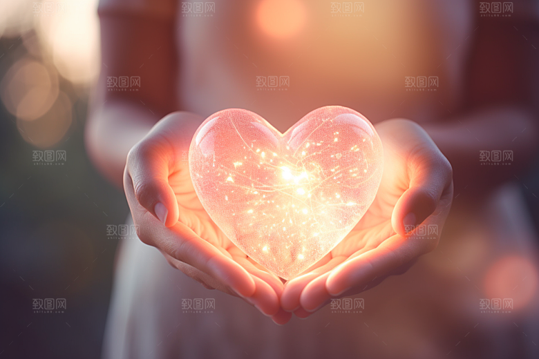感恩节爱心光晕唯美素材