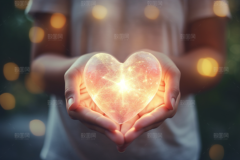 感恩节爱心光晕高清素材