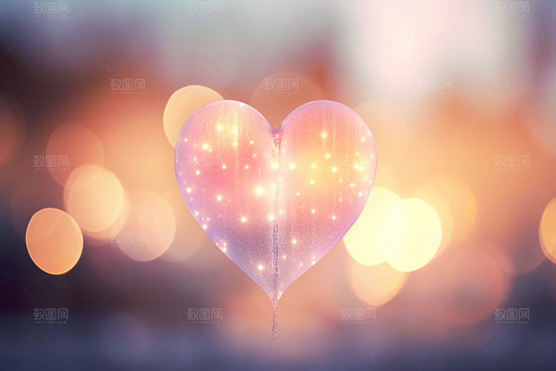 感恩节爱心发光感谢素材