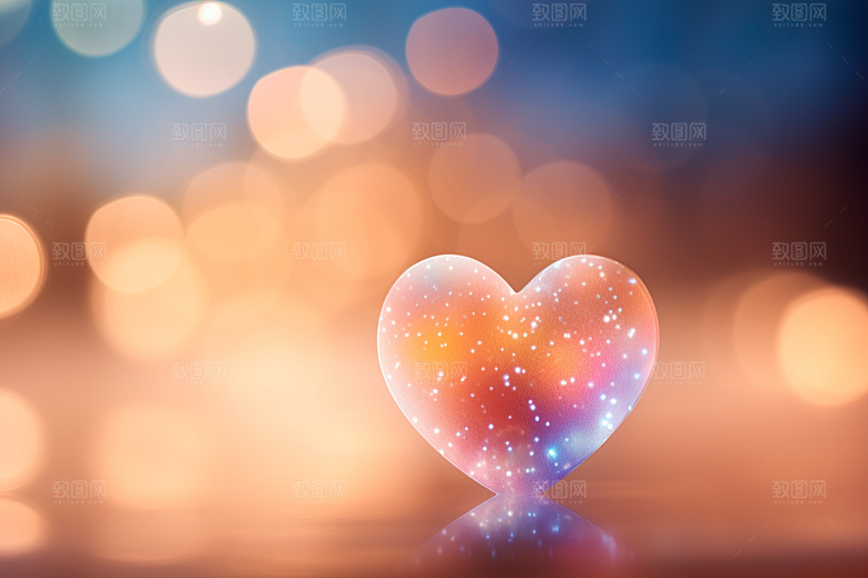 感恩节爱心发光温暖素材