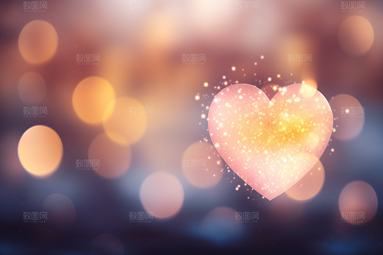 感恩节爱心发光唯美素材