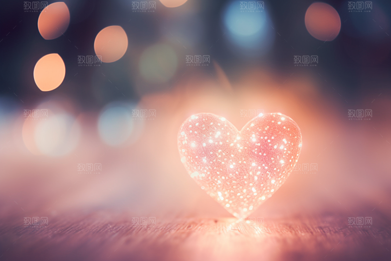 感恩节爱心发光唯美素材