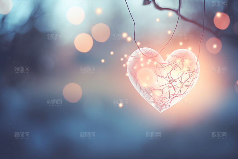 感恩节爱心唯美发光素材