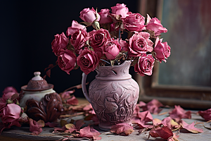 干花玫瑰香氛花茶摄影图
