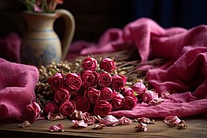 干花玫瑰香氛花茶摄影图