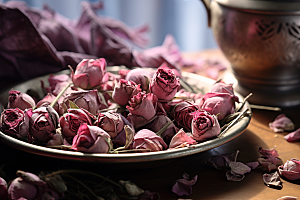 干花玫瑰花茶食用玫瑰摄影图