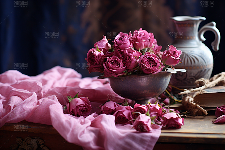 干花玫瑰香氛高清摄影图