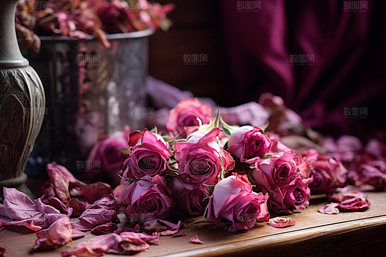 干花玫瑰食用玫瑰花茶摄影图