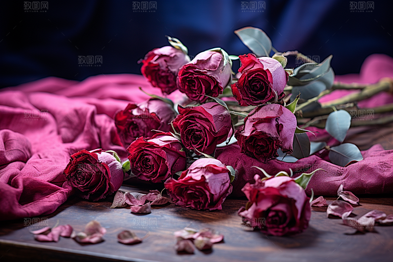 干花玫瑰香氛花茶摄影图