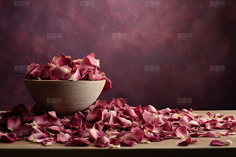 干花玫瑰花茶高清摄影图