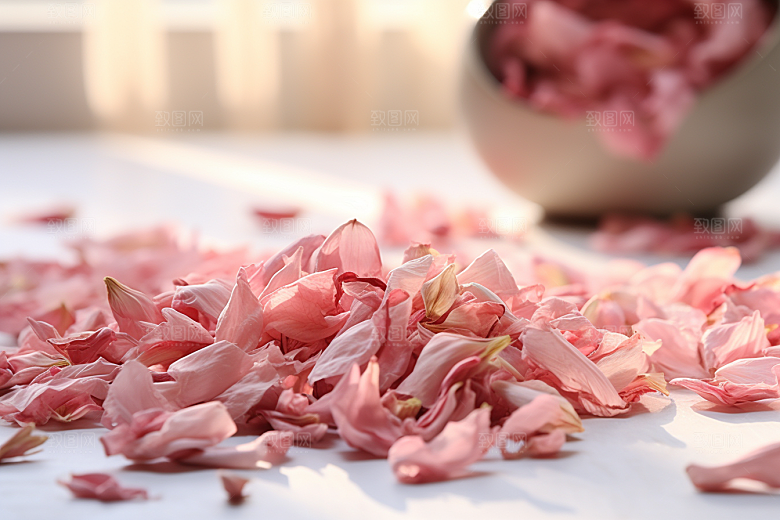 干花玫瑰花茶美容养颜摄影图