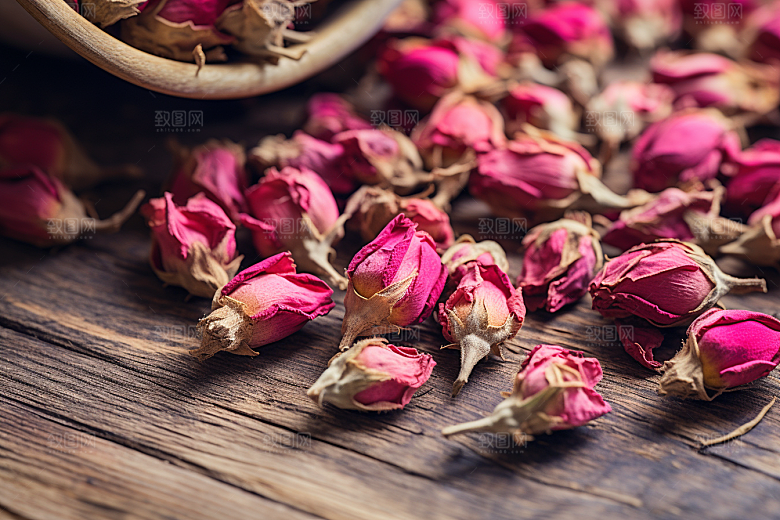 干花玫瑰高清花茶摄影图