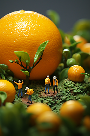 柑橘3D种植微距小人