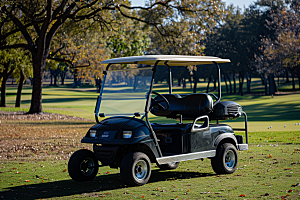 高尔夫球车草场电动车摄影图